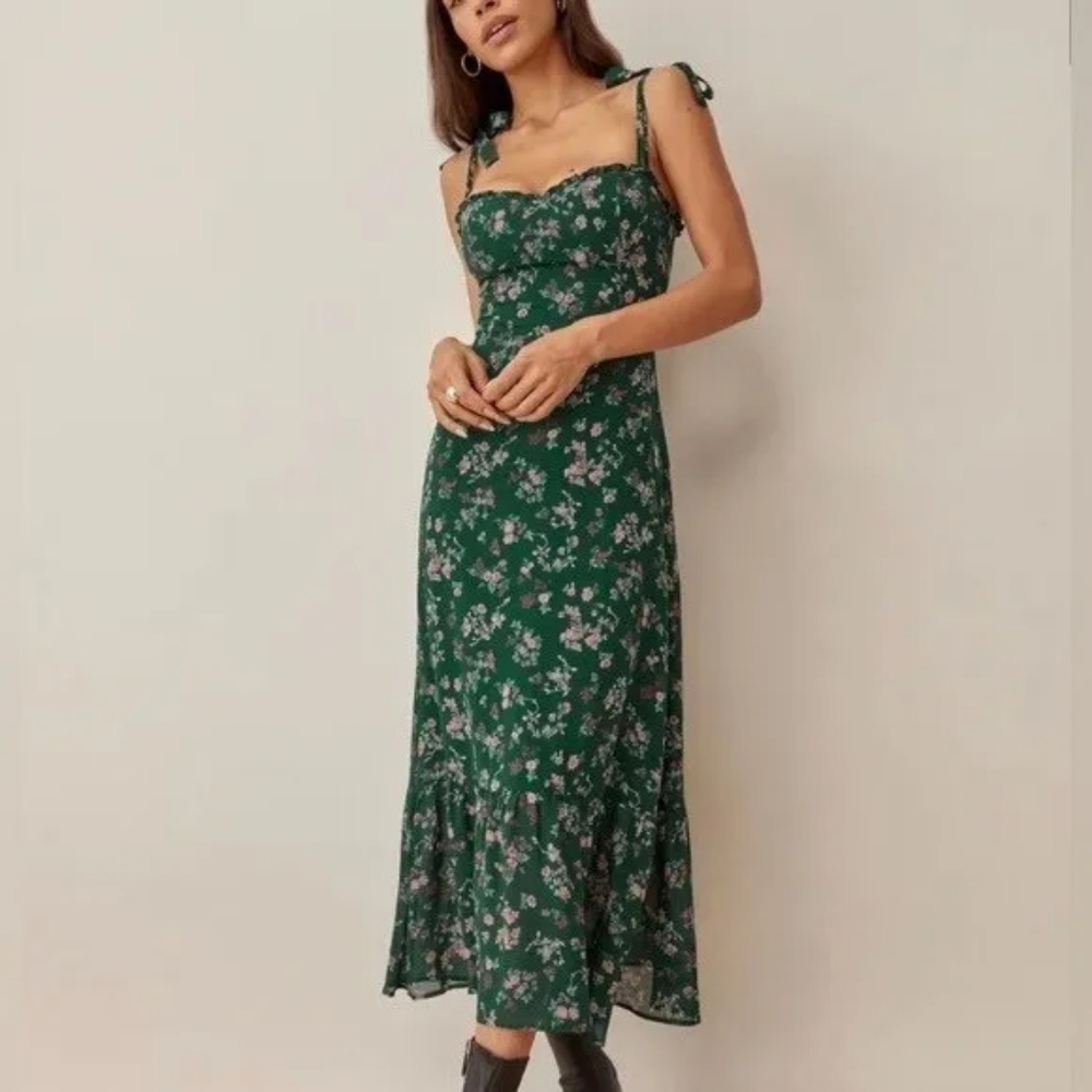 Pink Ripple Gianna Midi Dress from Clad and Cloth